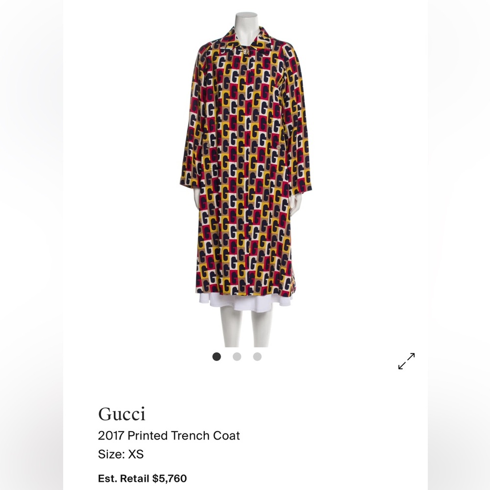 Gucci Multicolor Printed Trench Coat very rare logo trench